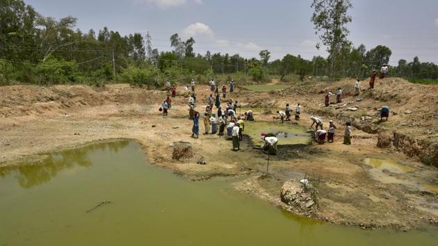 Rejuvenating these water bodies is expected help to in restoring ground water level, a step widely acclaimed my many experts. (Arijit Sen/HT Photo)