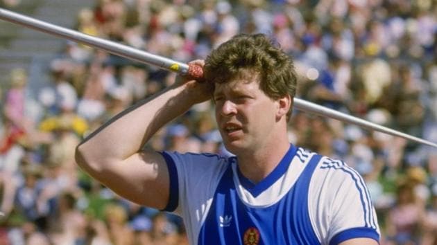 Uwe Hohn had set the javelin world record of 104.80m in Berlin in 1984. (Getty Images) Uwe Hohn had set the javelin world record of 104.80m in Berlin in 1984. (Getty Images)