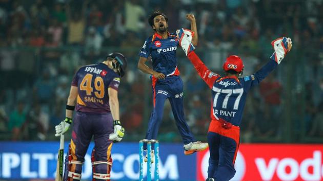 Shahbaz Nadeem gave DD the important wicket of RPS skipper Steve Smith, who fell for 38. (BCCI) 