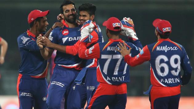 Delhi Daredevils captain Zaheer Khan is congratulated by teammates after taking a Rising Pune Supergiant wicket in an Indian Premier league (IPL) 2017 match. (BCCI) Delhi Daredevils captain Zaheer Khan is congratulated by teammates after taking a Rising Pune Supergiant wicket in an Indian Premier league (IPL) 2017 match. (BCCI)