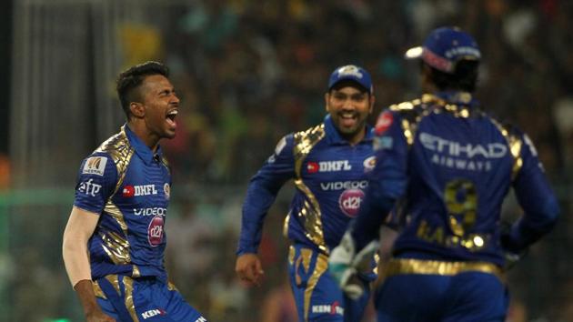 Hardik Pandya bowled sensationally in the death overs and he accounted for Colin de Grandhomme to get MI back in the game. (BCCI)