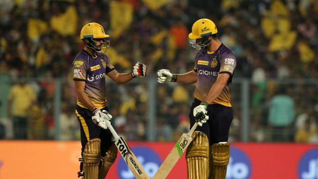 Manish Pandey and Colin De Grandhomme strung a solid partnership worth 42 runs in quick time as KKR closed in on a win. (BCCI)