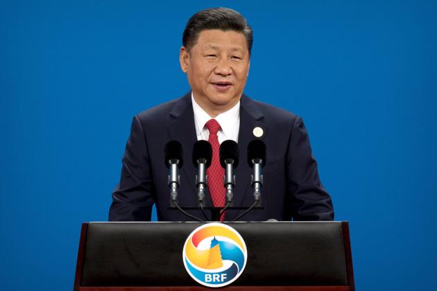 China's President Xi Jinping speaks during the opening ceremony of the Belt and Road Forum at the China National Convention Center (CNCC) in Beijing on May 14, 2017.(AFP)