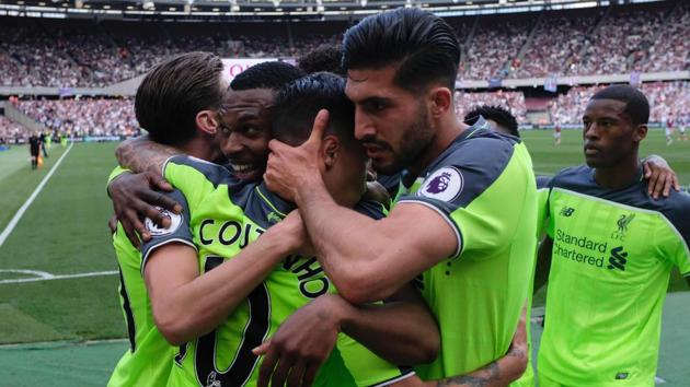 Liverpool earned a 4-0 victory against West Ham United in the Premier League on Sunday. (AFP) Liverpool earned a 4-0 victory against West Ham United in the Premier League on Sunday. (AFP)