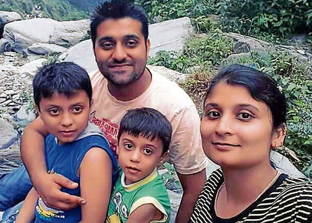 While Surinder Bajaj is battling for life, his wife Rina and sons Raghav and Madhav died in the accident. Rina’s sister (HT Photo) While Surinder Bajaj is battling for life, his wife Rina and sons Raghav and Madhav died in the accident. Rina’s sister (HT Photo)