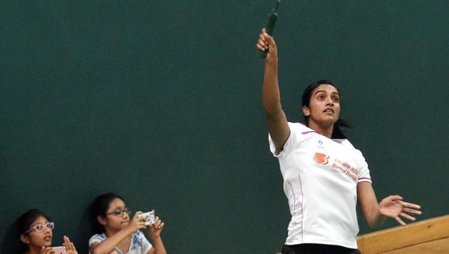 Rio Olympics silver medallist PV Sindhu played a friendly match in Mumbai before her felicitation. (PTI) Rio Olympics silver medallist PV Sindhu played a friendly match in Mumbai before her felicitation. (PTI)