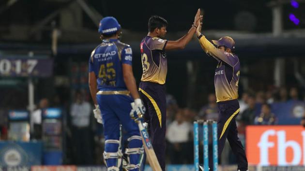 Ankit Rajpoot removed Rohit for 27 as KKR fought back. (BCCI)