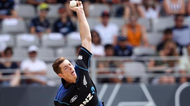 Mitchell Santner took five for 50 as New Zealand defeated Ireland by 51 runs in a trination series match. Get full cricket score of Ireland vs New Zealand here.(AFP)