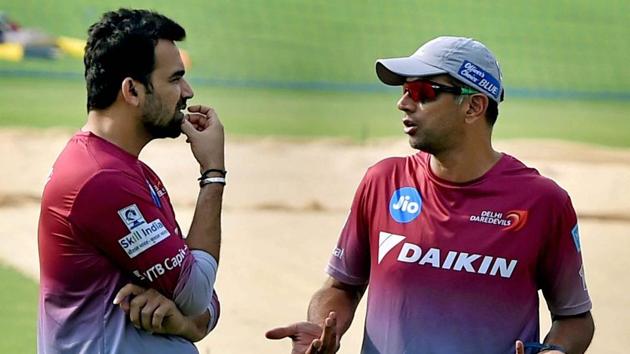 Delhi Daredevils captain Zaheer Khan and mentor Rahul Dravid (right) during a training session at Eden Garden in Kolkata during IPL 2017. (PTI) Delhi Daredevils captain Zaheer Khan and mentor Rahul Dravid (right) during a training session at Eden Garden in Kolkata during IPL 2017. (PTI)