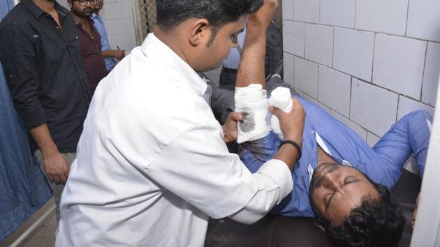 The 27-year-old man was allegedly attacked on Monday with a sharp-edged weapon, barely 25 metres from his house in Nandgram. (Sakib Ali /HT Photo) The 27-year-old man was allegedly attacked on Monday with a sharp-edged weapon, barely 25 metres from his house in Nandgram. (Sakib Ali /HT Photo)