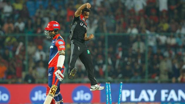 Harshal Patelpicked up three wickets as DD stumbled. (BCCI)