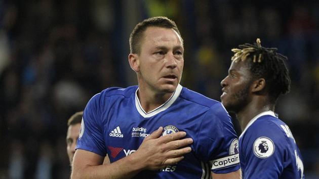 Chelsea's John Terry is emotional as he celebrates scoring their first goal against Watford in a Premier League game. (REUTERS) Chelsea's John Terry is emotional as he celebrates scoring their first goal against Watford in a Premier League game. (REUTERS)