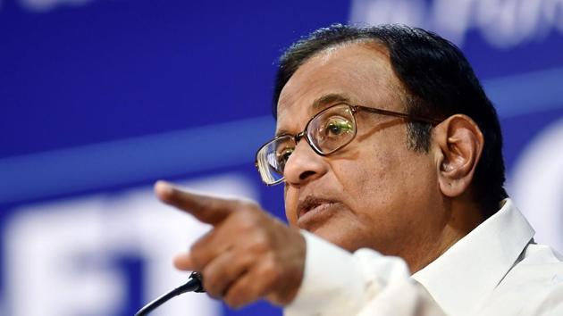 Former finance minister P Chidambaram’s residence was raided by the CBI.(PTI File Photo)