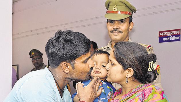 The parents of the nine-month-old boy, Golu, said the alleged abductor used to take care of the child and often play with him. (Sakib Ali/HT Photo) The parents of the nine-month-old boy, Golu, said the alleged abductor used to take care of the child and often play with him. (Sakib Ali/HT Photo)
