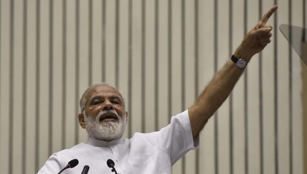 three out of five Indians are satisfied with Narendra Modi government’s performance, says a survey.(HT File Photo)