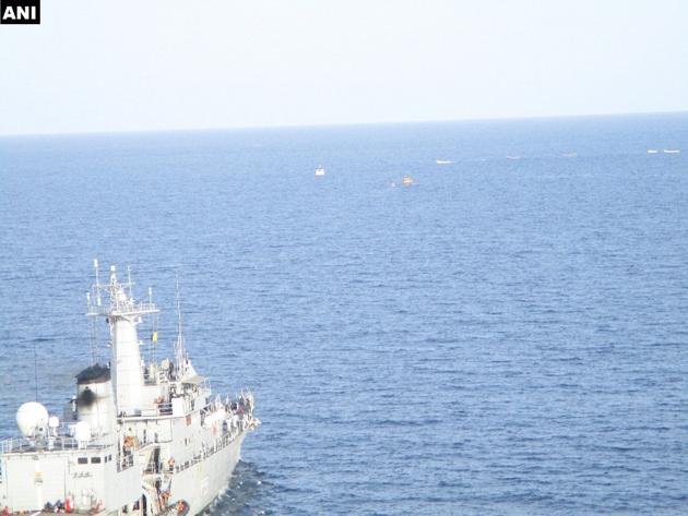 A navy warship foiled a piracy bid in the Gulf of Aden.(ANI Photo)