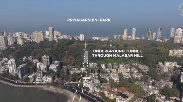 An underground tunnel will go through Malabar Hill. (COURTESY: BMC VIDEO) An underground tunnel will go through Malabar Hill. (COURTESY: BMC VIDEO)