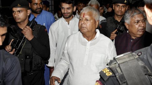 In this file photo, Lalu Prasad can be seen coming out of Indira Gandhi Institute of Medical Sciences in Patna after receiving treatment for minor injuries. The top court’s Monday ruling comes as an embarrassment to the politician and will bolster the BJP in Bihar, where Lalu Prasad’s RJD is a member of the ruling alliance.(PTI File Photo)