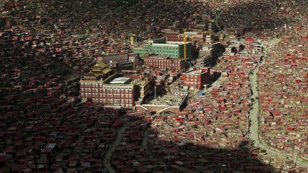 File photo of the settlements of Larung Gar Buddhist Academy in Garze Tibetan Autonomous Prefecture of China’s Sichuan province. (Reuters) File photo of the settlements of Larung Gar Buddhist Academy in Garze Tibetan Autonomous Prefecture of China’s Sichuan province. (Reuters)