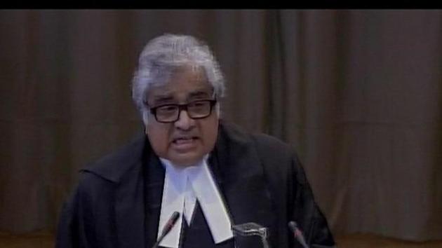 Harish Salve at the International Court of Justice.(ANI photo)
