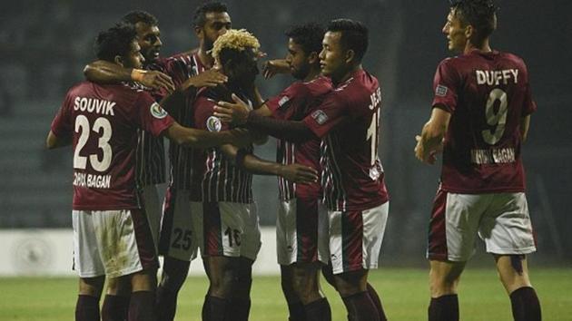 Mohun Bagan lost to Bengaluru FC on the first leg of AFC Cup in March. (Hindustan Times via Getty Images) Mohun Bagan lost to Bengaluru FC on the first leg of AFC Cup in March. (Hindustan Times via Getty Images)