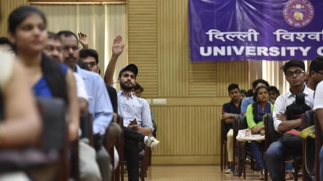 Delhi University conducts Open Days every year to counsel and guide the admission seekers and their parents.(Saumya Khandelwal/HT Photo)