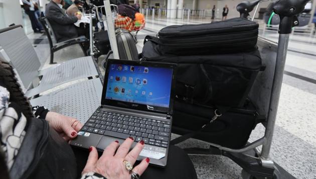 A ban on laptops and other electronics in the cabin of flights from Europe to America will likely be further expanded to include additional countries. (AFP) A ban on laptops and other electronics in the cabin of flights from Europe to America will likely be further expanded to include additional countries. (AFP)