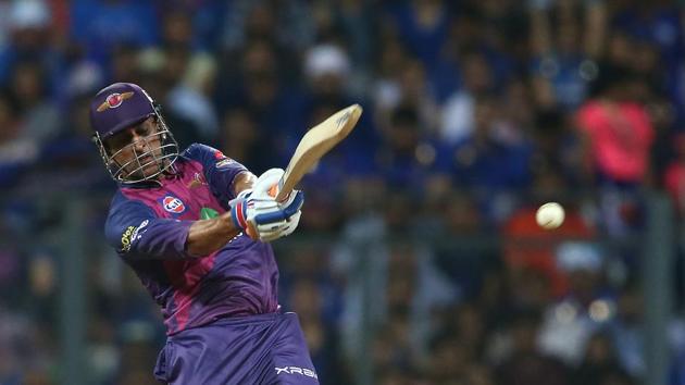 MS Dhoni blasted five sixes and slammed a 26-ball 40 as Rising Pune Supergiant finished on 162/4 in 20 overs. (BCCI) MS Dhoni blasted five sixes and slammed a 26-ball 40 as Rising Pune Supergiant finished on 162/4 in 20 overs. (BCCI)