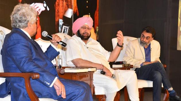 Amarinder responding to a question during a panel talk at the Delhi launch of his new book on Saragarhi battle and his biography on Wednesday, May 17. (Photo: CMO) Amarinder responding to a question during a panel talk at the Delhi launch of his new book on Saragarhi battle and his biography on Wednesday, May 17. (Photo: CMO)
