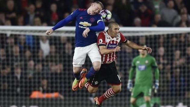 Manchester United’s Wayne Rooney in action with Southampton’s Oriol Romeu during an English Premier League match on Wednesday. (Reuters) Manchester United’s Wayne Rooney in action with Southampton’s Oriol Romeu during an English Premier League match on Wednesday. (Reuters)