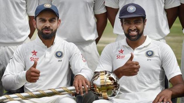 Virat Kohli’s Indian cricket team secured series wins at home against New Zealand, England, Bangladesh and Australia during the 2016/17 season. India have retained their No. 1 spot in the latest ICC Test rankings(PTI)
