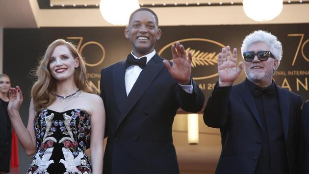 Jury members Jessica Chastain, from left, Will Smith and jury President Pedro Almodovar pose for photographers upon arrival at the opening ceremony at the 70th international film festival, Cannes, southern France, Wednesday, May 17, 2017. (AP) Jury members Jessica Chastain, from left, Will Smith and jury President Pedro Almodovar pose for photographers upon arrival at the opening ceremony at the 70th international film festival, Cannes, southern France, Wednesday, May 17, 2017. (AP)