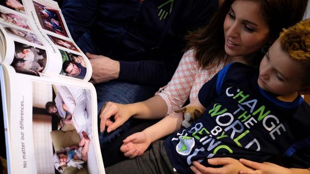 Jacob’s 40-year-old mother, who was raised in an ultra-Orthodox Jewish community that she left as an adult, says her own rebellion helped her navigate her son’s transition. (JEWEL SAMAD / AFP)