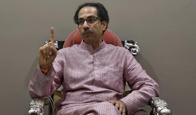 Sena chief Uddhav Thackeray lashed out at the BJP over the Rs46,000 crore project saying it would destroy the lives of farmers whose lands will be acquired for the 706 km expressway.(HT file)