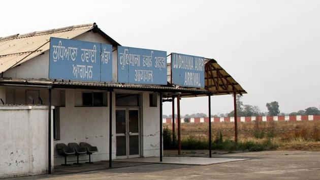 At the Sahnewal airport near Ludhiana.(HT Photo)
