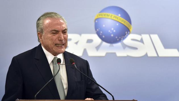 Brazil's President Michel Temer says he will fight allegations that he endorsed the paying of hush money to an ex-lawmaker. (AP) Brazil's President Michel Temer says he will fight allegations that he endorsed the paying of hush money to an ex-lawmaker. (AP)