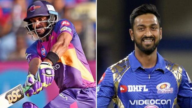 Both Manoj Tiwary (L) and Krunal Pandya have become the sheet-anchors of their respective teams in this year’s Indian Premier League. (HT Photo)