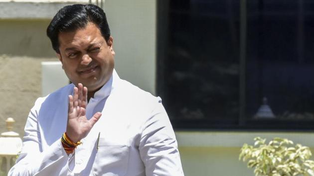Congress leader Amit Deshmukh arrives for the session. (Kunal Patil/HT Photo) Congress leader Amit Deshmukh arrives for the session. (Kunal Patil/HT Photo)