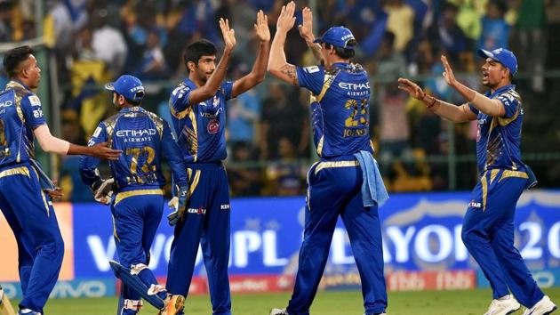Mumbai Indians bowler Jasprit Bumrah celebrates the wicket of Chris Lynn. (PTI) Mumbai Indians bowler Jasprit Bumrah celebrates the wicket of Chris Lynn. (PTI)