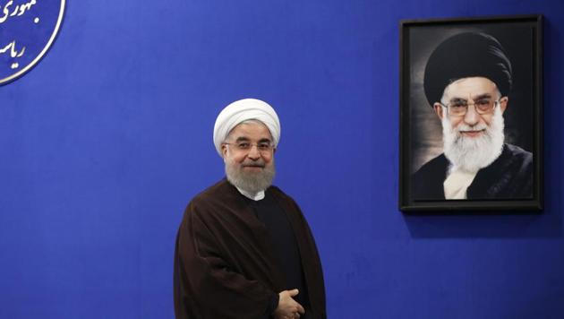 Newly re-elected Iranian President Hassan Rouhani gestures after delivering a televised speech in the capital Tehran on May 20, 2017. (AFP Photo) Newly re-elected Iranian President Hassan Rouhani gestures after delivering a televised speech in the capital Tehran on May 20, 2017. (AFP Photo)