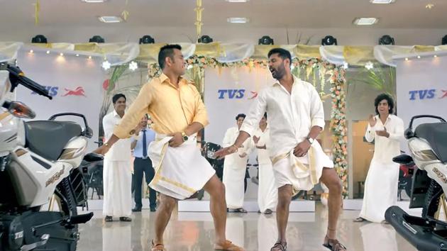 MS Dhoni was part of a commercial advertisement in which he wore a lungi and danced with choreographer Prabhu Deva. (HT Photo) MS Dhoni was part of a commercial advertisement in which he wore a lungi and danced with choreographer Prabhu Deva. (HT Photo)