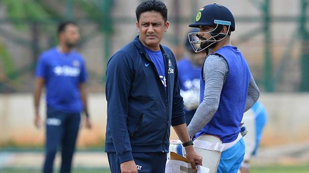 India cricket team coach Anil Kumble met BCCI Committee of Administrators (COA) along with office Board office bearers in Hyderabad, while skipper Virat Kohli expressed his views about pay hike via skype.(Getty Images)