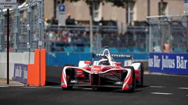 Mahindra Racing’s Nick Heidfeld during the Formula E Paris ePrix. (Reuters)