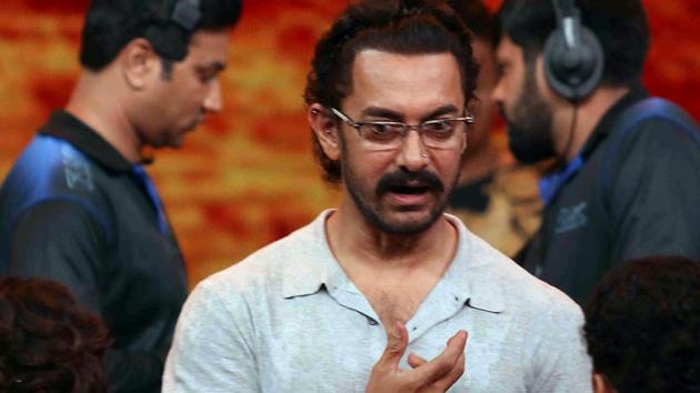 Aamir Khan during the television chat show Dangal Dangal Baat Chali Hai in Mumbai on May 20.(AFP)