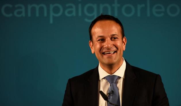 Ireland's minister for social protection Leo Varadkar launches his campaign bid for Fine Gael party leader in Dublin, Ireland, on Saturday. (Reuters) Ireland's minister for social protection Leo Varadkar launches his campaign bid for Fine Gael party leader in Dublin, Ireland, on Saturday. (Reuters)