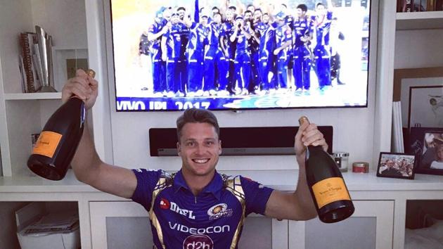 Jos Buttler had to leave the tournament early, but that didn’t stop him from celebrating the victory. (Twitter/jos buttler)
