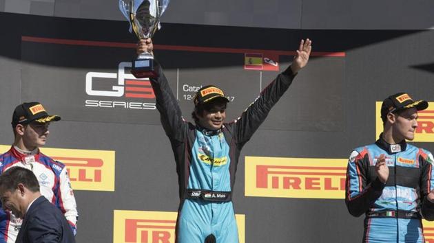 Arjun Maini is the first Indian to win a GP3 (a feeder series to GP2) race. He is a development driver with F1 team Haas.(HT Photo)