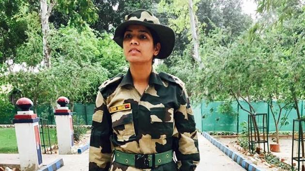 Tanusree Pareek is the first BSF woman officer in a combat role, and is posted on the Punjab frontier. (HT Photo)
