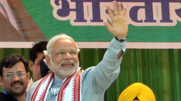 PM Modi will begin his fourth visit to Gujarat on Monday.(Sameer Sehgal/HT File Photo)