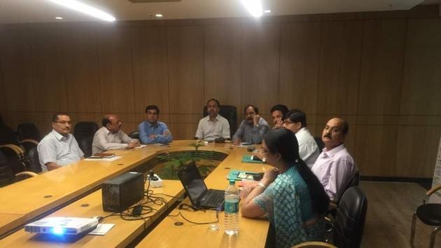 Senior IAS Debasish Panda (in centre) held a meeting with officials after joining as Greater Noida CEO. Senior IAS Debasish Panda (in centre) held a meeting with officials after joining as Greater Noida CEO.